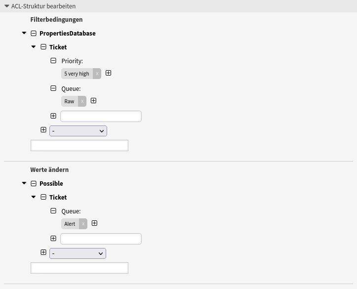 Begrenzung der verfügbaren Queues basierend auf der aktuellen Queue und Priorität