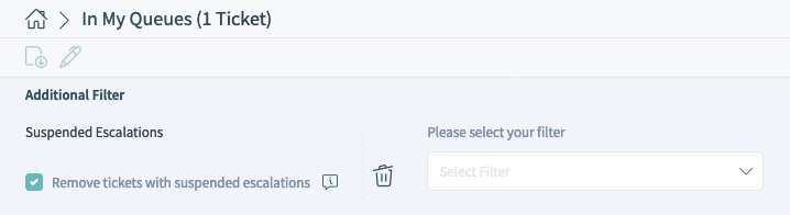 Suspended Escalations Filter in Ticket List