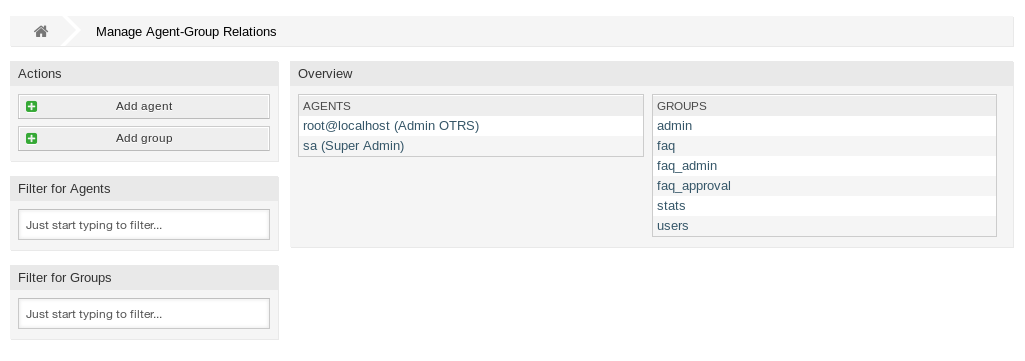 Manage Agent-Group Relations