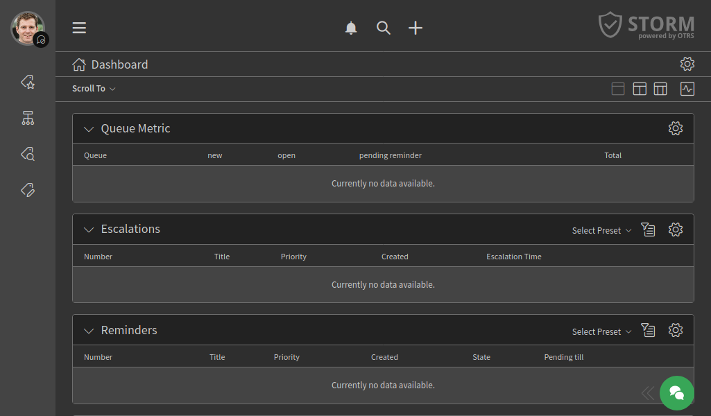 Agenten-Interface mit „Dark Theme“