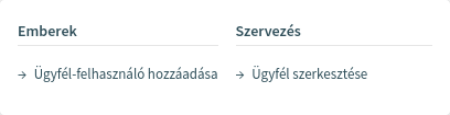 Ügyfél részletes nézetének műveletei