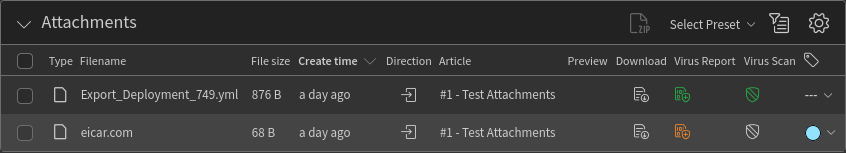 Attachments Widget