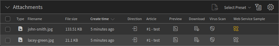 Attachments Widget