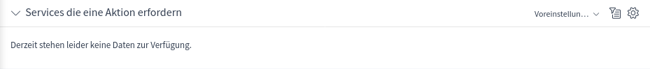 Widget „Services die eine Aktion erfordern“