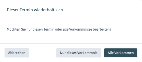 Wiederkehrenden Termin bearbeiten