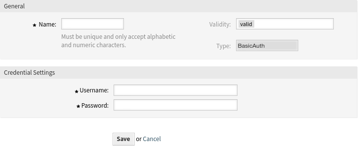 Ansicht „BasicAuth-Anmeldedaten hinzufügen“