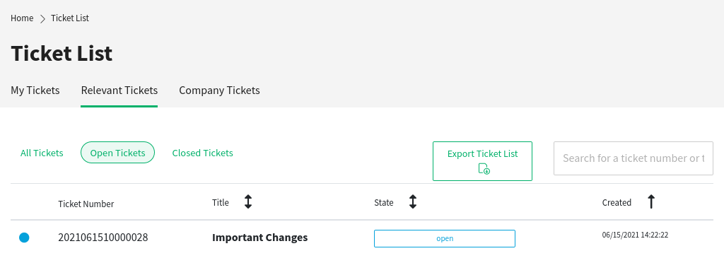 Custom Contact Ticket List