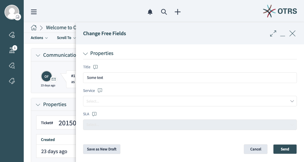 Pre-populated Title Field of the Change Free Fields Action