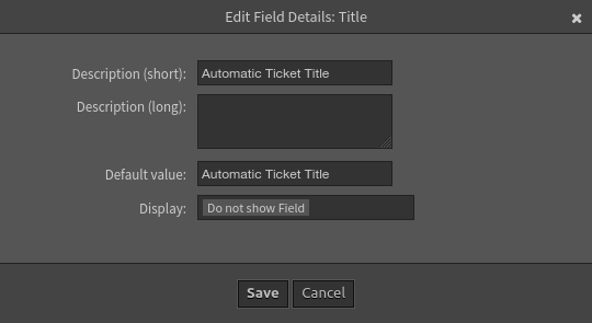 Edit Field Details Dialog