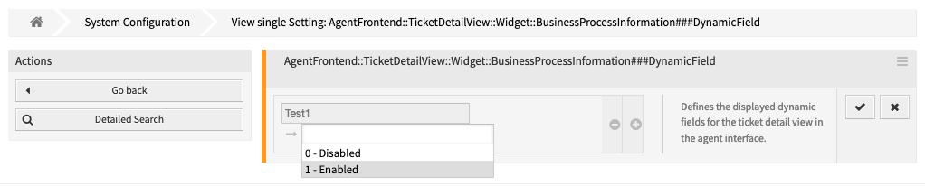 Add Dynamic Field to Business Process Information Widget Configuration