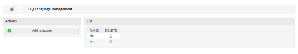 FAQ-Sprachenverwaltung