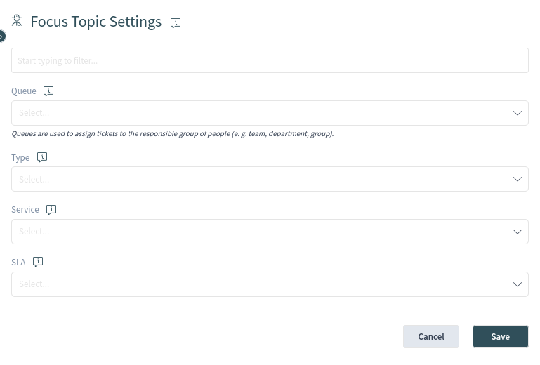 Focus Topic Settings