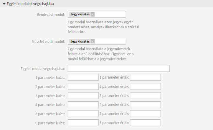 Egyéni modul végrehajtása szakasz