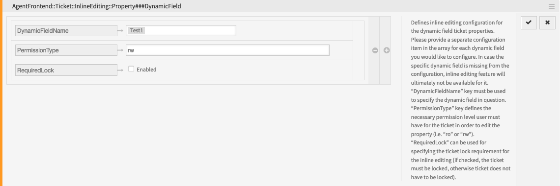 Dynamic Field Inline Editing Configuration