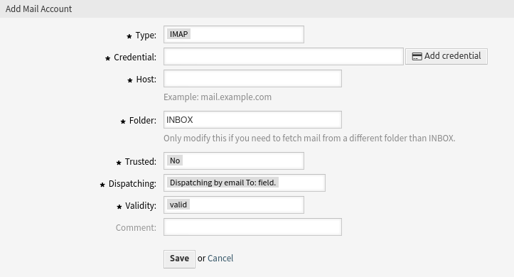 Add Mail Account Screen