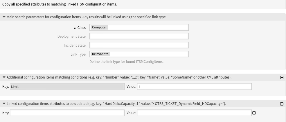 Prozessmanagement-Modul „ITSMConfigItemDataPush“