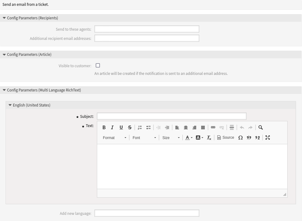 Prozessmanagement-Modul „TicketSendEmail“