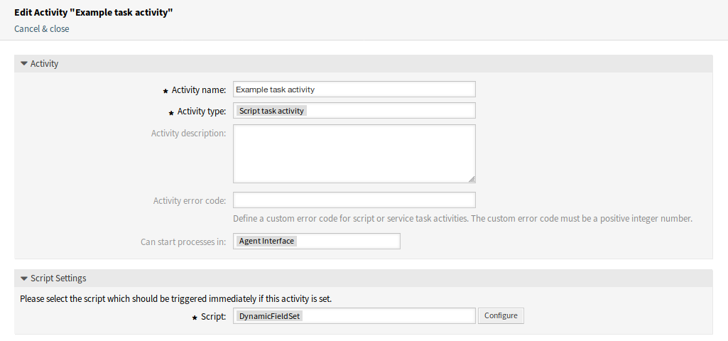 Script Task Activity Window