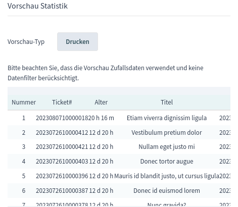 Widget „Statistikvorschau“