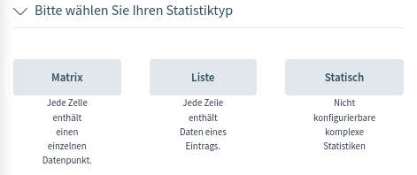 Auswahl des Statistiktyps