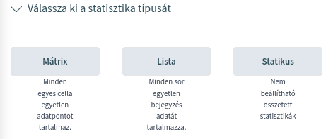 Statisztika típusának kiválasztása