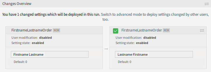 System Configuration - Setting Different