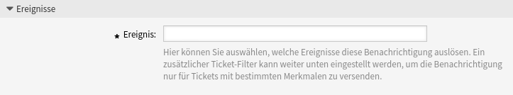 Ticket-Benachrichtigungseinstellungen - Ereignisse