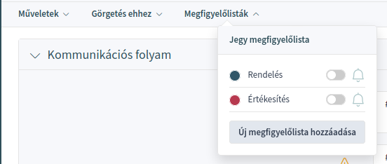 Megfigyelőlisták menü