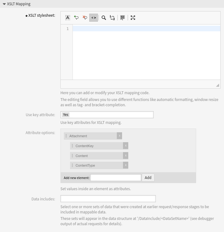 XSLT Web Service Ausgehendes Mapping