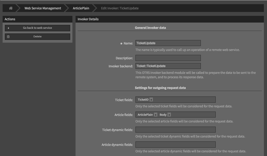 Web Services Invoker Settings